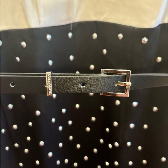Karl Lagerfeld Paris, Long Sleeve Dress with studded skirt and belt. Size US 6 - Picture 6 of 7